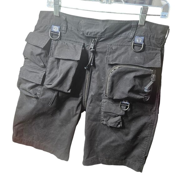 Tactical Cargo Utility Shorts Black Multi-Pocket Design With D-Rings & Zippers F - Picture 1 of 9